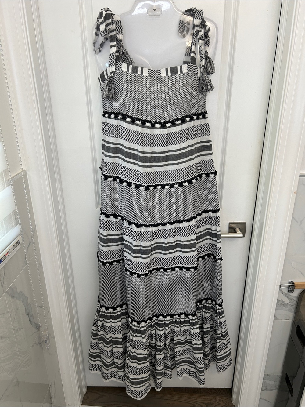 Veronica Beard 'Quartz' Striped Cotton Maxi Dress. Size S